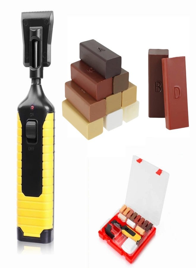 Farady 【New Upgrade】Farady Wood Laminate Vinyl Floor Furniture Repair Kit with 11 Colors Repair Wax Blocks, Wood Floor Scratch Repair for Wooden Floor, PVC, Vinyl, Door, Cabinet, Table, Stairs - Image 1